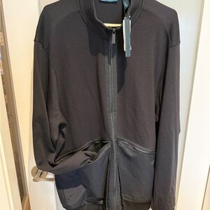 Perry Ellis Black Lightweight Zip-Front Shirt Jacket